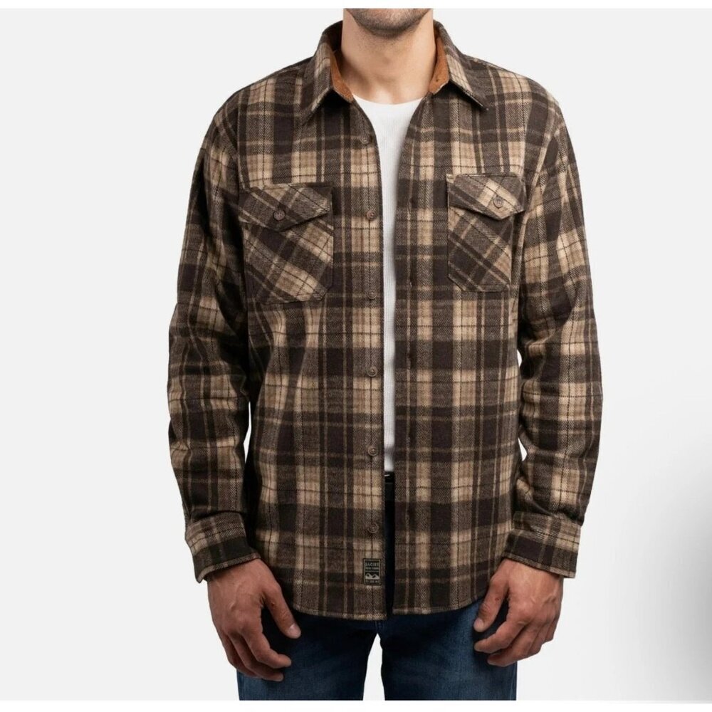 NEW Jachs New York Men's M  Plaid Button-Up Long Sleeve Shirt Jacket  G1597